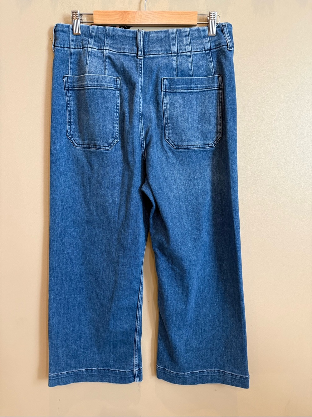 Maeve The Colette Medium Blue High-Rise Cropped Wide-Leg Jeans - Picture 6 of 12